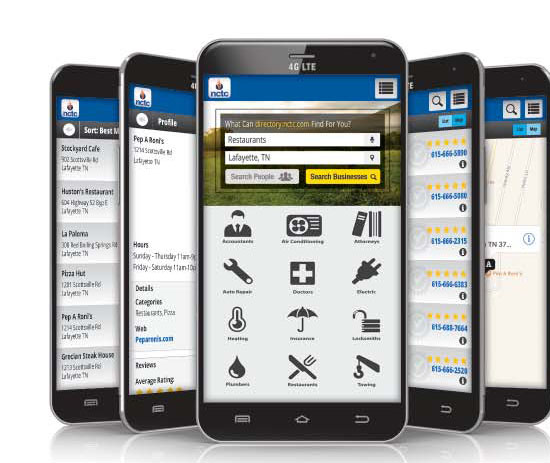 Smartphones displaying the NCTC online directory