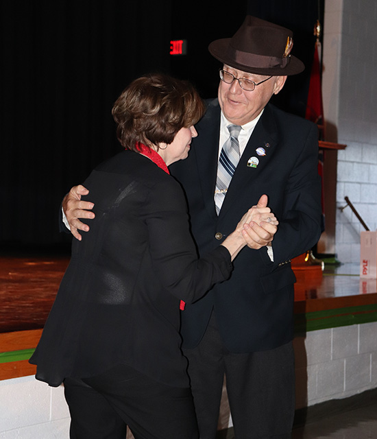 Linda Mowell and Bobbie Sircy dancing together