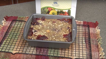 Peach blackberry crumble