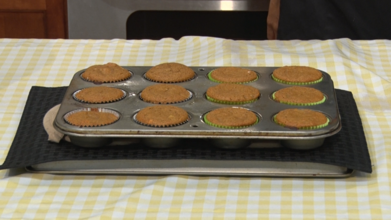 Sorghum Gingerbread Pear Muffins