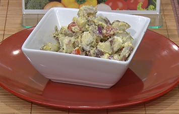 Red Potato Salad with Creamy Pesto Dressing