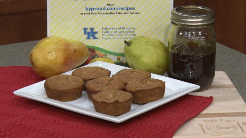 Sorghum Gingerbread Pear Muffins