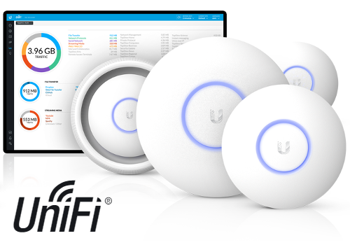 Ubiquity UniFi access points and tablet