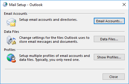 Screenshot of Windows 10 Mail Setup screen